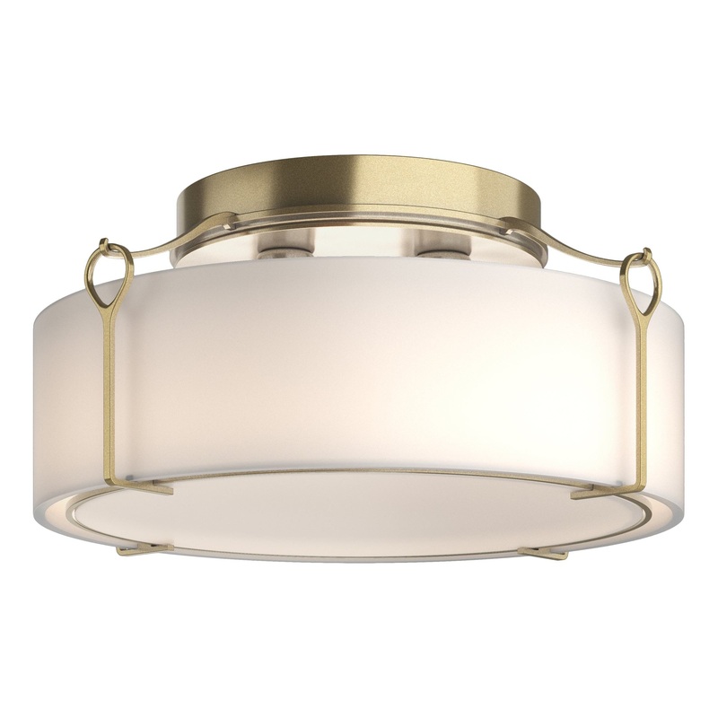 Bow Large Semi-Flush Modern Brass Opal Glass (GG)
