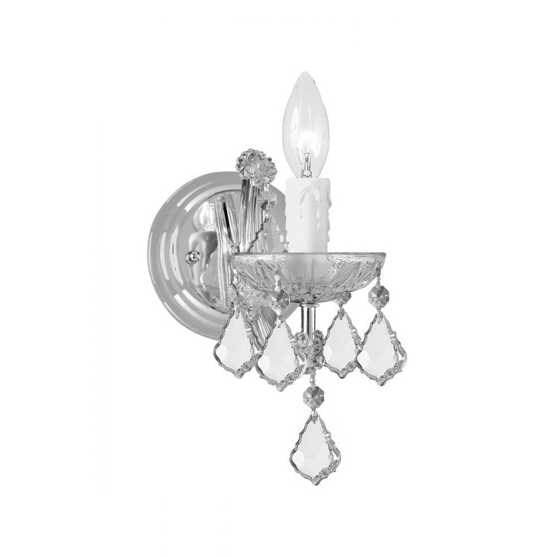 Crystorama 4471-CH-CL-SAQ Maria Theresa 1 Light Spectra Crystal Chrome Sconce