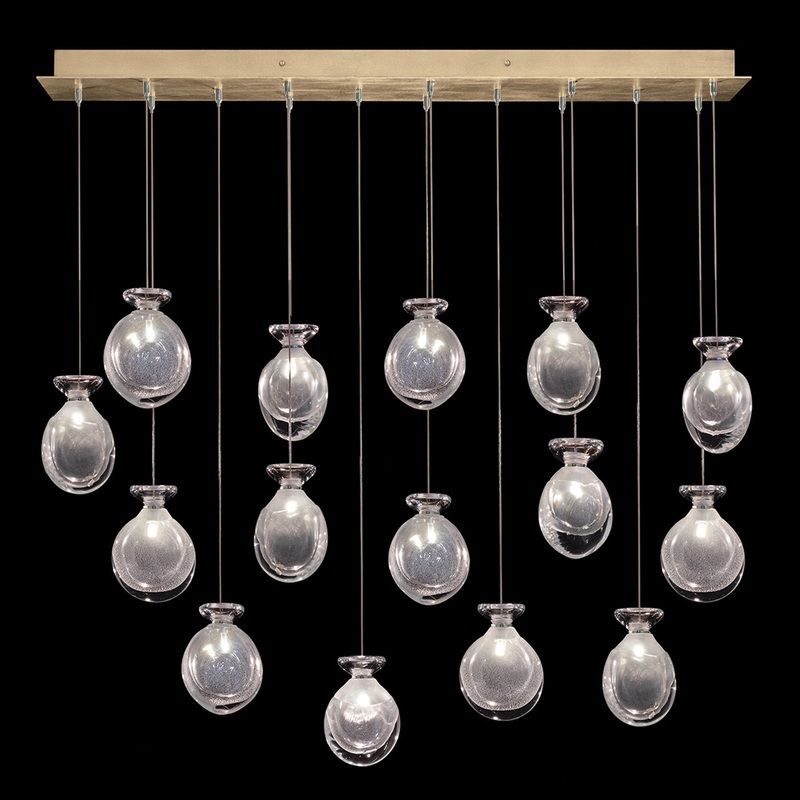 Essence 49″W Rectangular Pendant Gold/Clear Round