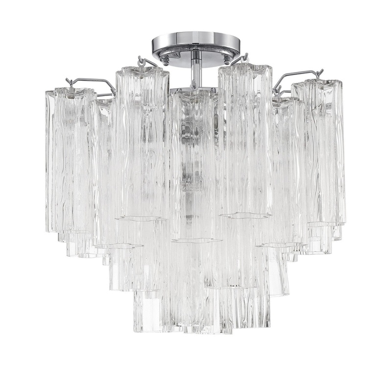 Four Light Semi Flush Mount from the Addis Collection in Polished Chrome Finish by Crystorama