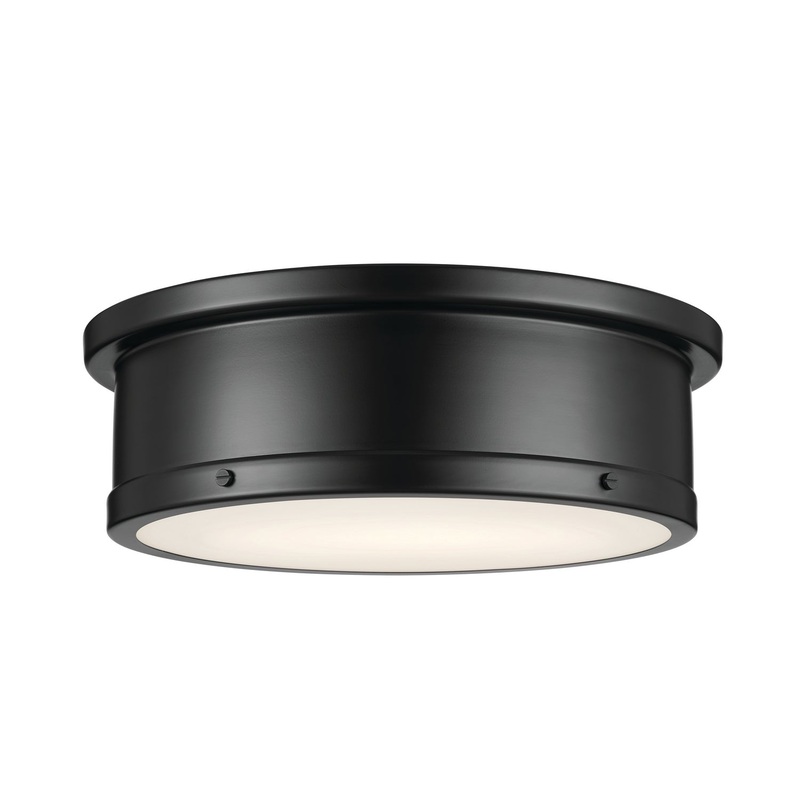 Kichler 52541BK Three Light Flush Mount, Black