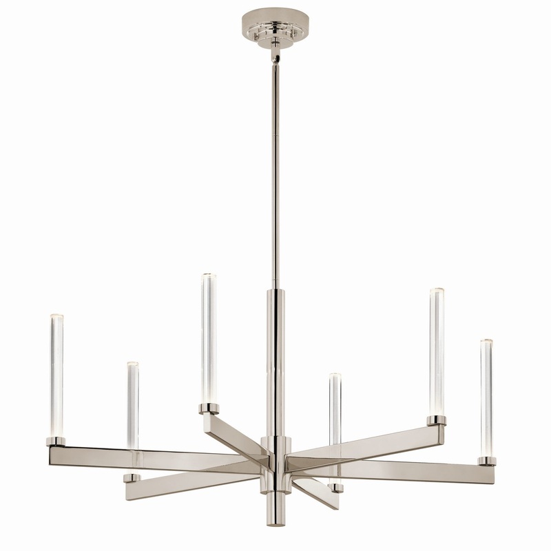 LED Chandelier from the Sycara Collection in Polished Nickel Finish by Kichler