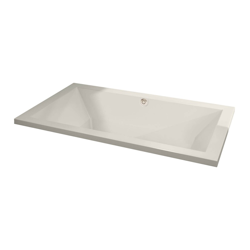 MAAX 102785-056-007 Aiiki 7242 Acrylic Drop-in Center Drain Combined Hydrofeel & Aerofeel Bathtub in Biscuit
