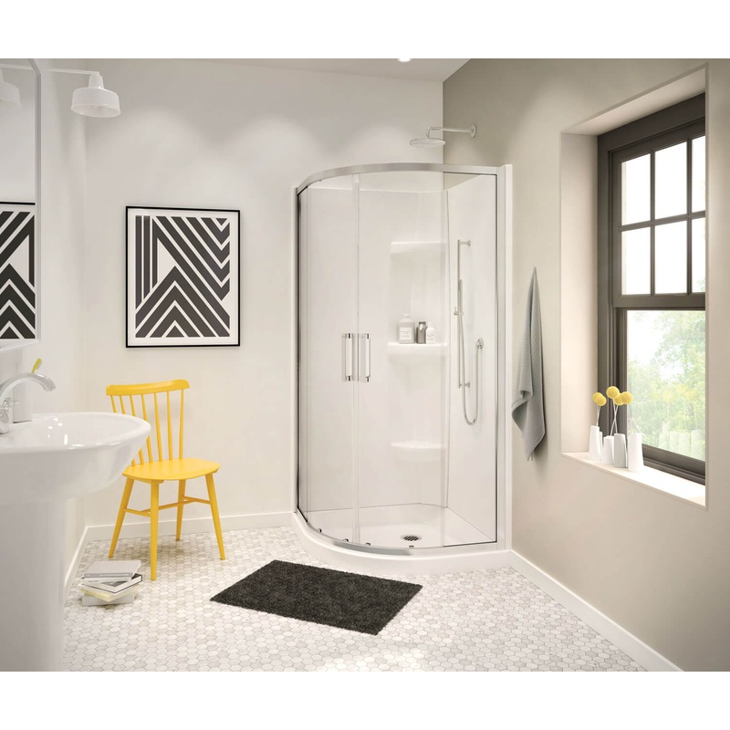MAAX 137444-900-084-000 Radia Neo-round 36 x 36 x 71  in. 6mm Sliding Shower Door for Corner Installation with Clear glass in Chrome