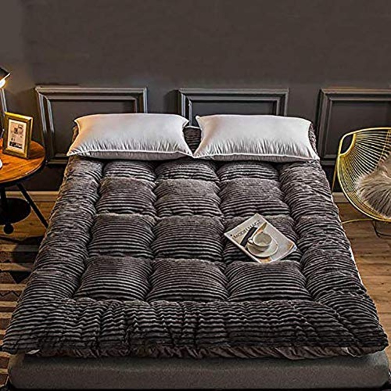 MSM Materasso Tatami,Cashmere di Latte Giapponese Materasso A Pavimento Pieghevole Inverno Morbido Addensare Materasso Futon per Camera Grigio 150x200cm/59x79inch