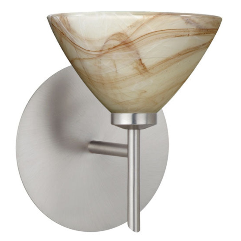 One Light Wall Sconce from the Domi Collection in Satin Nickel Finish by Besa