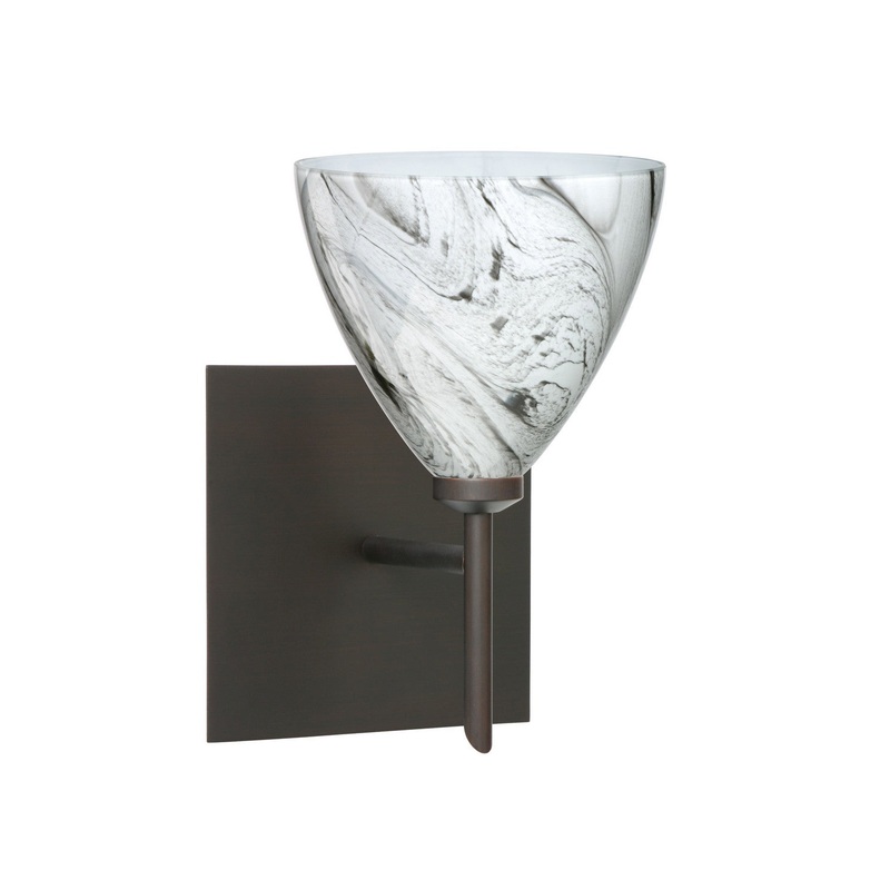 One Light Wall Sconce from the Mia Collection in Bronze Finish by Besa