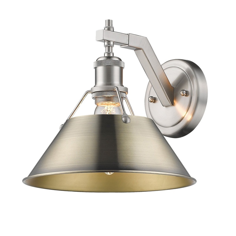 One Light Wall Sconce from the Orwell Collection in Pewter Finish by Golden