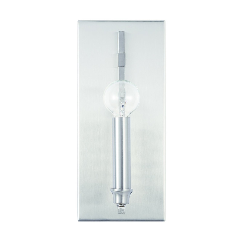 One Light Wall Sconce from the Reeves Collection in Brushed Nickel Finish by Capital Lighting