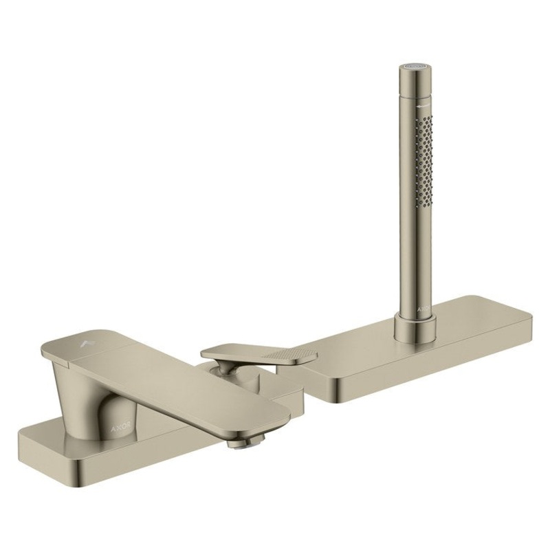 Roman Tub Trim Citterio C with Handshower and Sbox 1 Lever Cubic Cut Polished Nickel WaterSense 3 Hole 5.3 Gallons per Minute