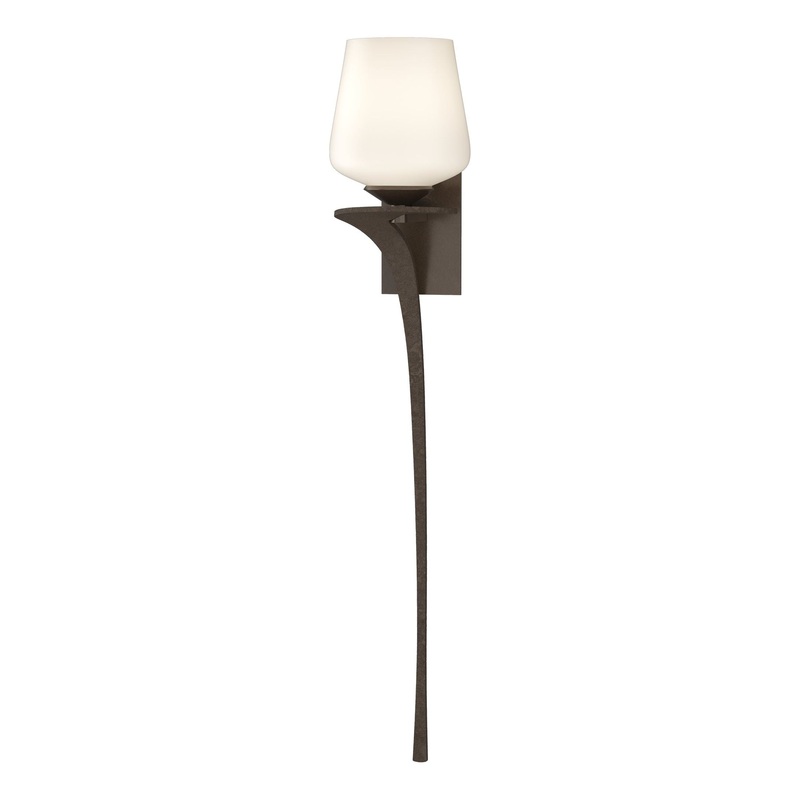 Antasia Single Glass 1-Light Sconce Bronze Left
