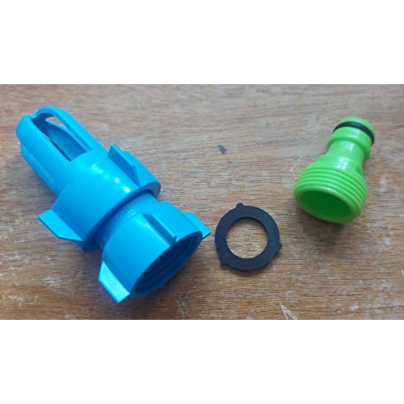 AQWater4all Blue Magic – Adattatore per riempire e Svuotare materassi ad Acqua, con Attacco Compatibile Gardena