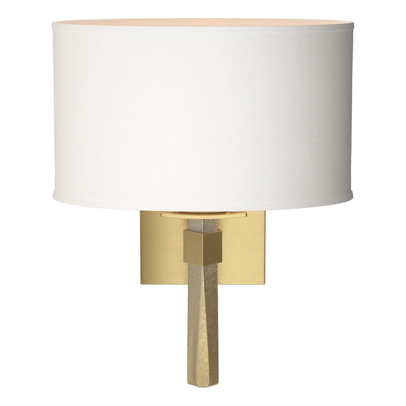 Beacon Hall Oval Drum Shade Sconce Modern Brass Natural Anna Shade (SF)