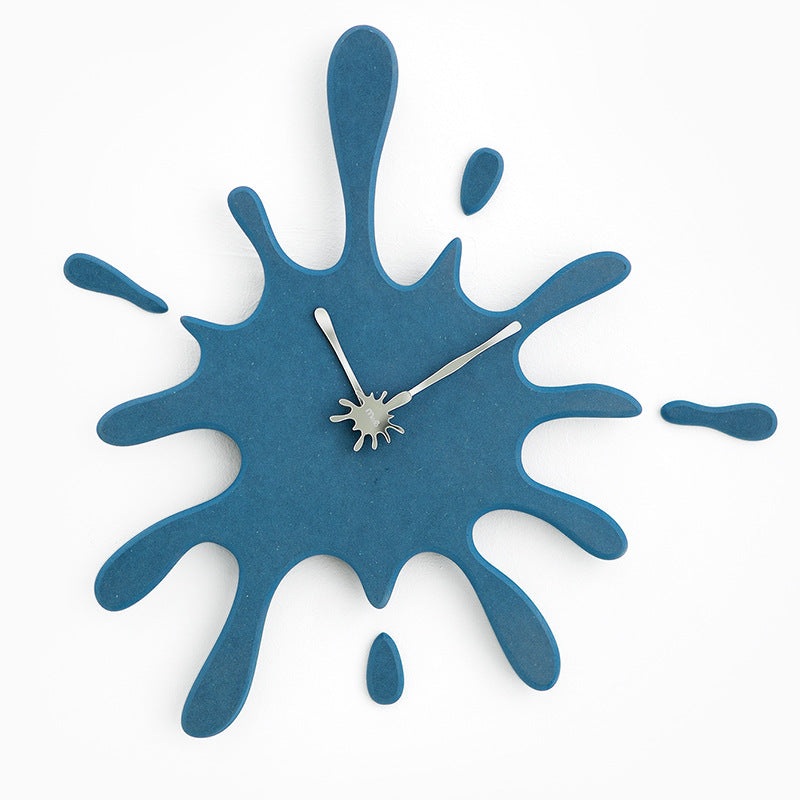 Creative Splatter Design Wall Clock – Silent Movement, Modern Decorative Timepiece(blue)