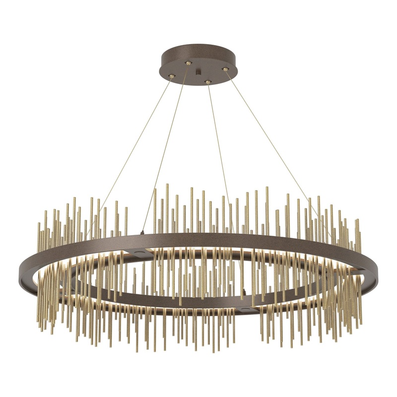 Gossamer Circular LED Pendant Bronze Modern Brass