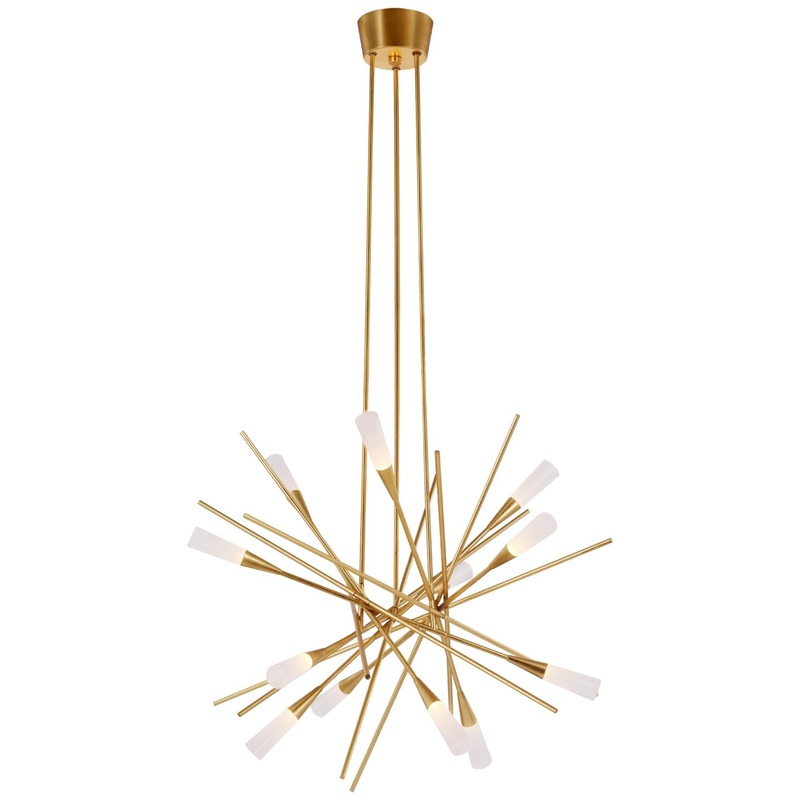 LED Chandelier from the Stellar Collection in Gild Finish by Visual Comfort Signature