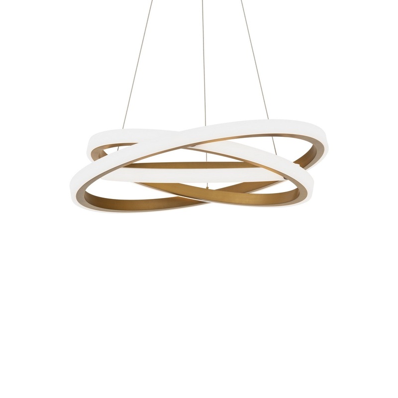 LED Chandelier from the Veloce Collection in Aged Brass Finish by Modern Forms