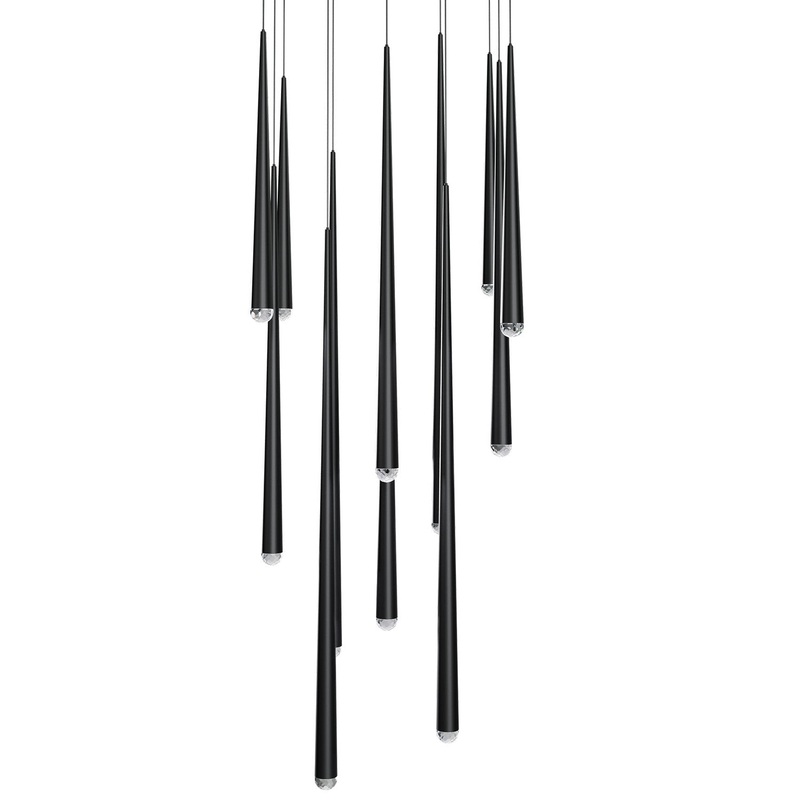 LED Pendant from the Cascade Collection in Black Finish by Modern Forms