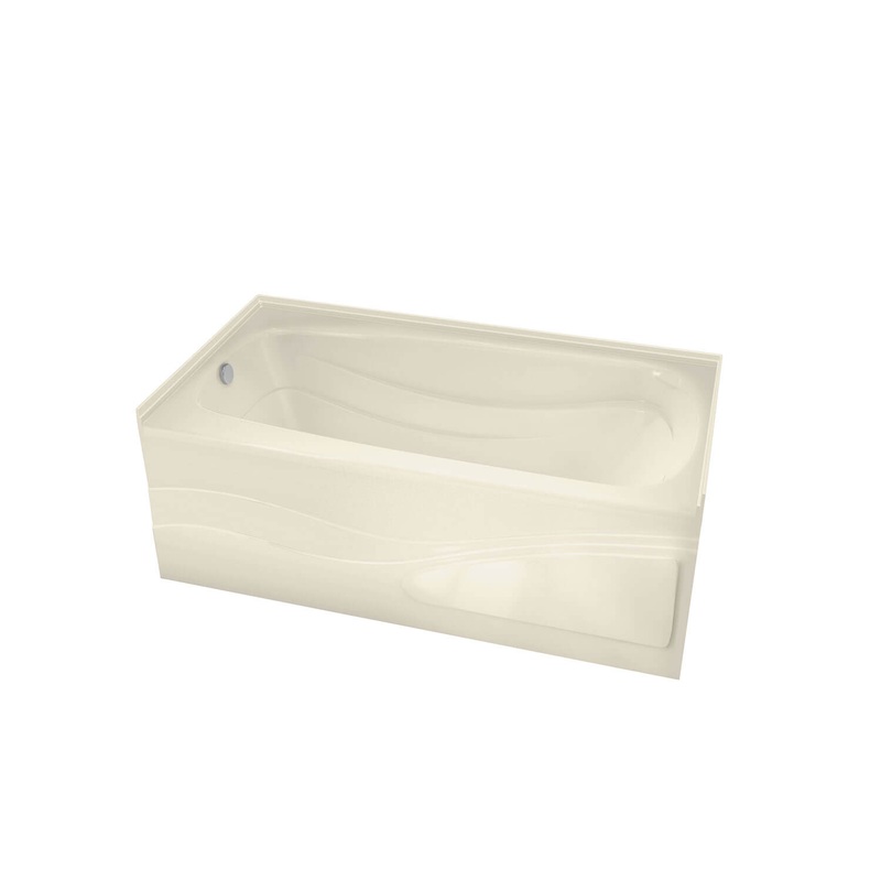 MAAX 102203-R-003-004 Tenderness 6636 Acrylic Alcove Right-Hand Drain Whirlpool Bathtub in Bone