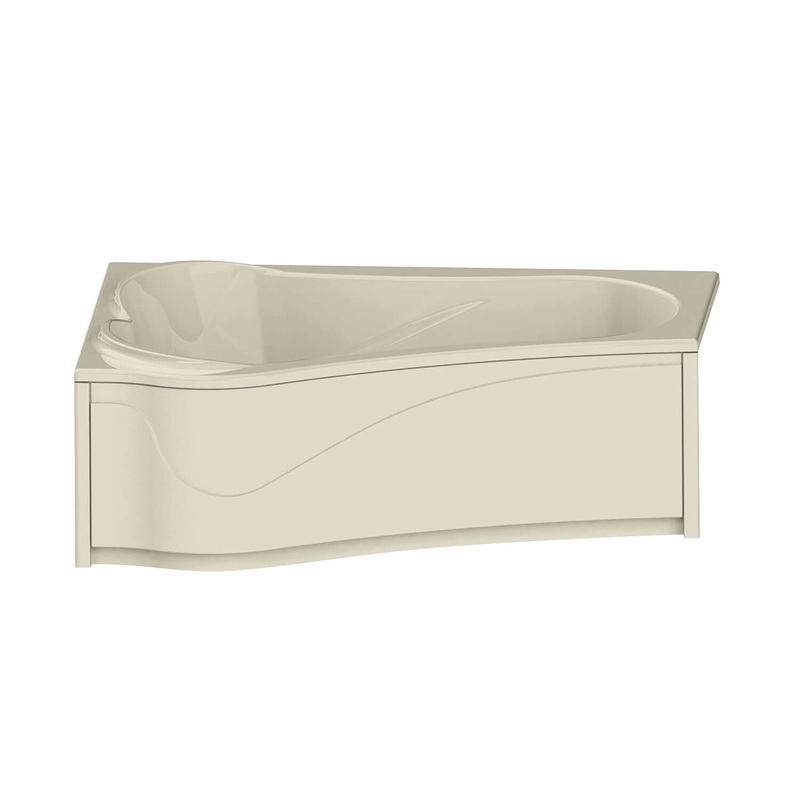 MAAX 105728-R-107-004 Murmur 6043 ASY Acrylic Drop-in Right-Hand Drain Hydrosens Bathtub in Bone