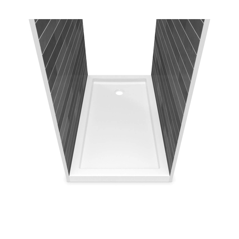 MAAX 410006-506-001-100 B3Round 6036 Acrylic Tunnel Shower Base in White with Back End Drain
