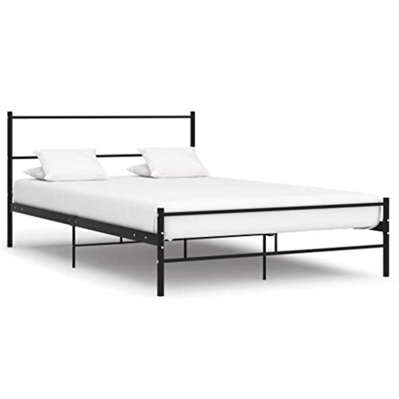 Tidyard Struttura Letto in Metallo Bianco/NER,Struttura Letto Matrinoniale,Struttura Letto Singolo,Letto Metallo,Letto con Tetto 90×200/100×200/120/220/140/200/160×200/180×200/200×200 c,