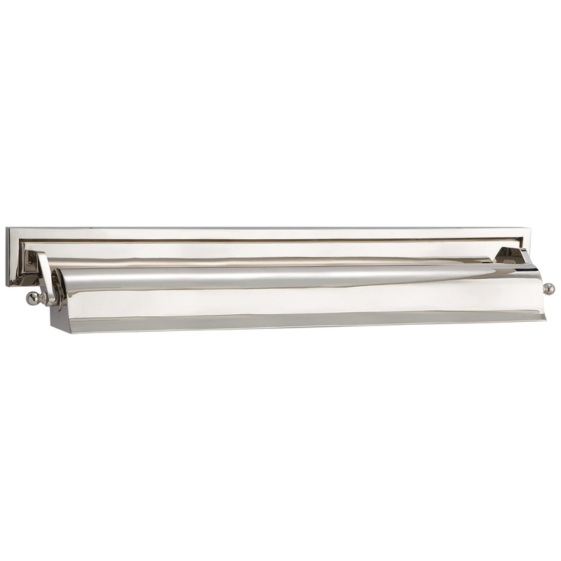 Two Light Picture Light from the Library Collection in Polished Nickel Finish by Visual Comfort Signature