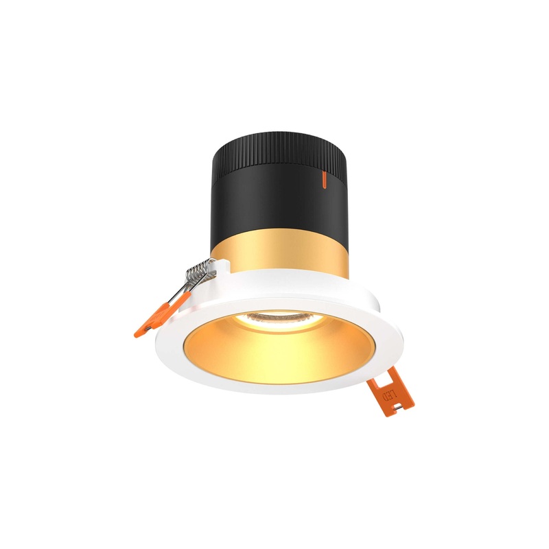 3″ Modular Downlight Gold with White Trim 20 Degrees Regressed