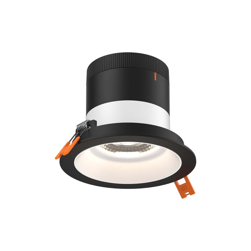 4″ Modular Downlight White with Black Trim 60 Degrees Regressed