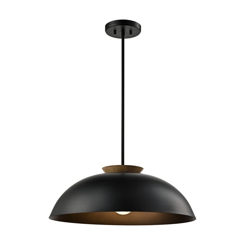 Bergen 1-Light Dual Mount Ebony and Natural Wood
