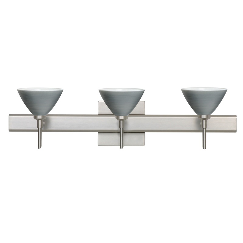 Besa 3SW-1743TN-SN-SQ Domi Three Light Wall Sconce Satin Nickel