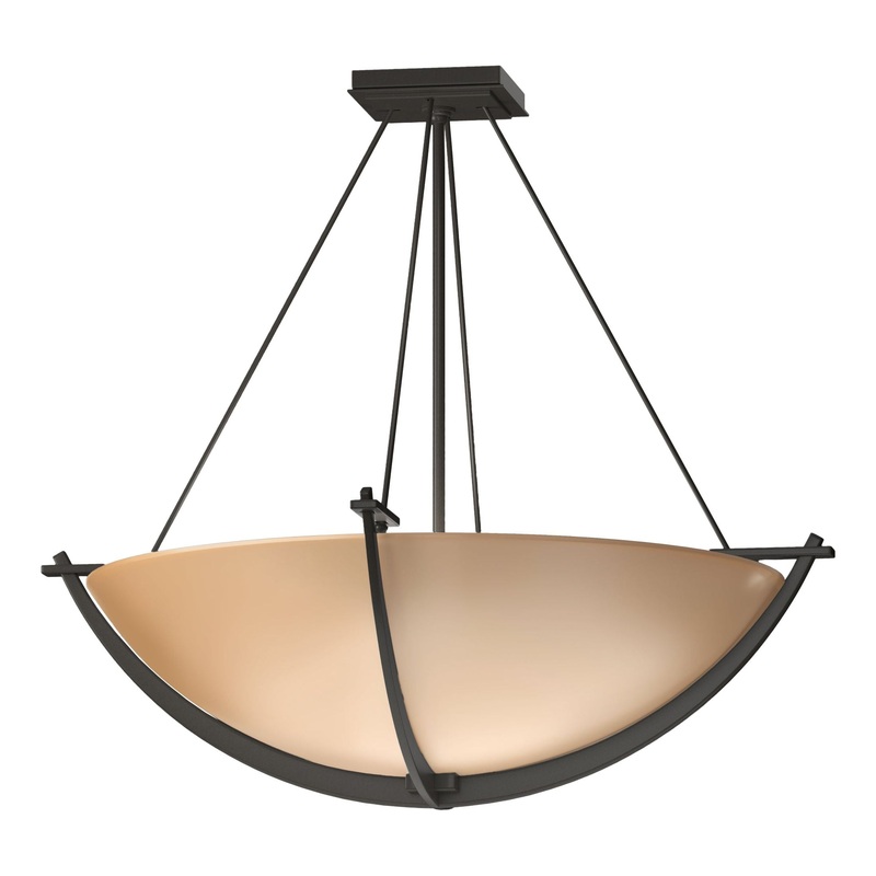 Compass Large Semi-Flush Dark Smoke Sand Glass (SS)