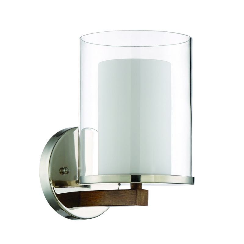 Craftmade 46461-PLNWB Lark One Light Wall Sconce Polished Nickel/Whiskey Barrel (Discontinued)