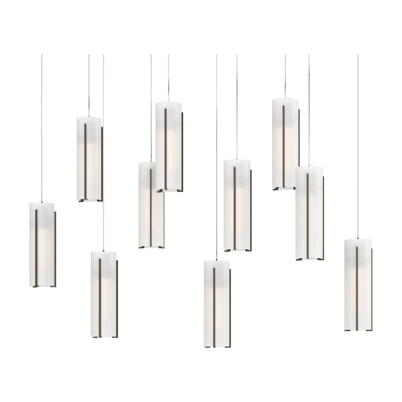 Exos Glass 10-Light Pendant Bronze Opal Glass (GG)
