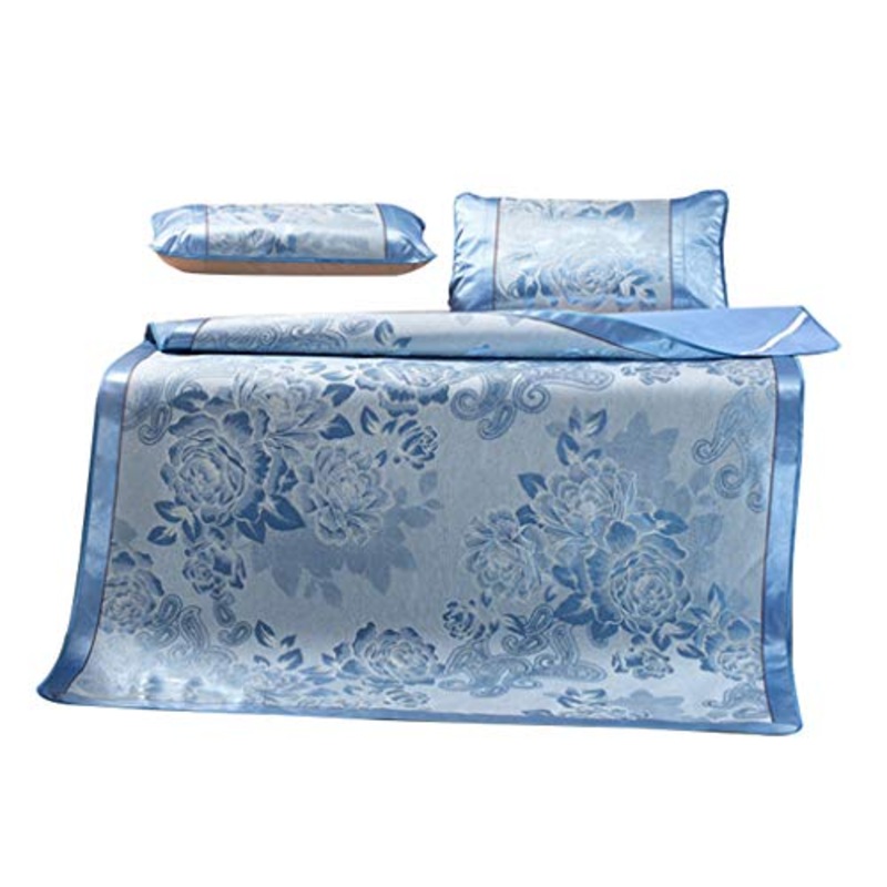 Guangcailun 3Pcs Bedding Set di Sonno di Estate stuoia di raffreddento del Tappetino coprimaterasso Estate Dormire, Bed Cover Pad Estate Ice Seta