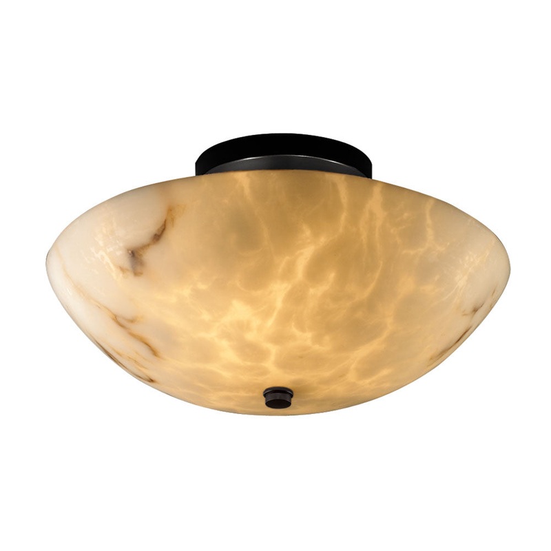 LED Semi-Flush Mount from the LumenAria Collection in Matte Black Finish by Justice Designs