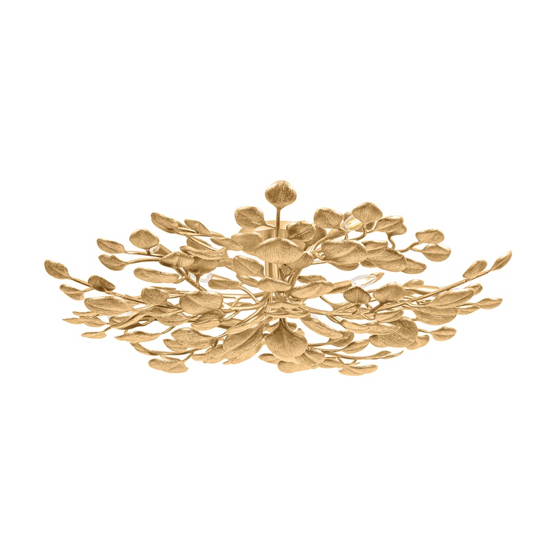 Menorca 10-Light Semi Flush Mount Vintage Gold Leaf