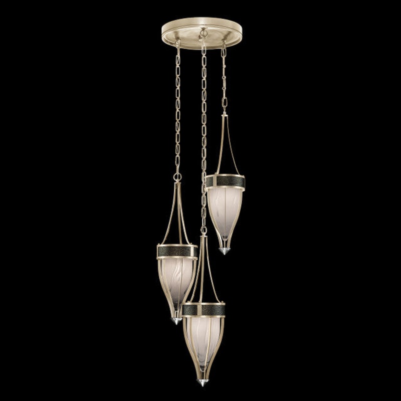 Mirage 17.5″W Round Pendant Champagne/Nickel/Black Knight