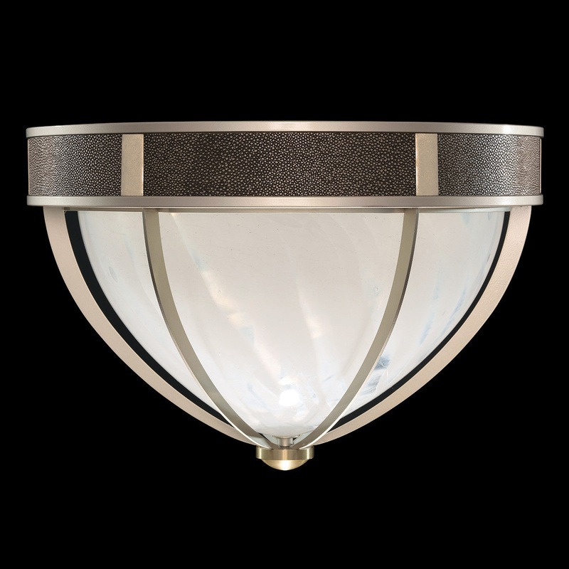 Mirage 18.75″W Round Flush Mount Champagne/Brass/Pebble