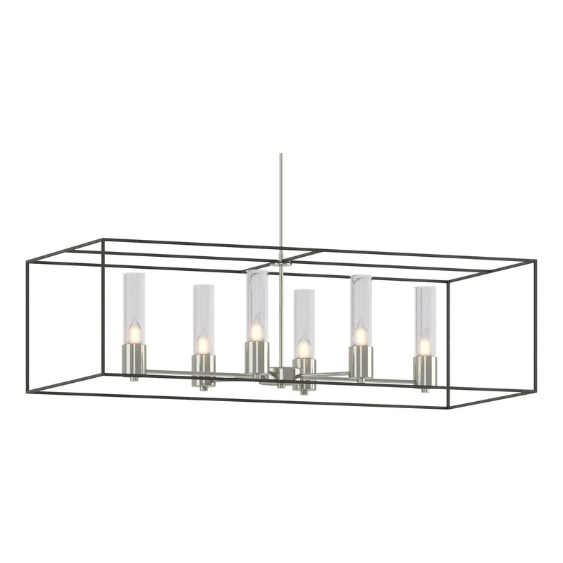 Portico Pendant Sterling Natural Iron Seeded Clear Glass (II)
