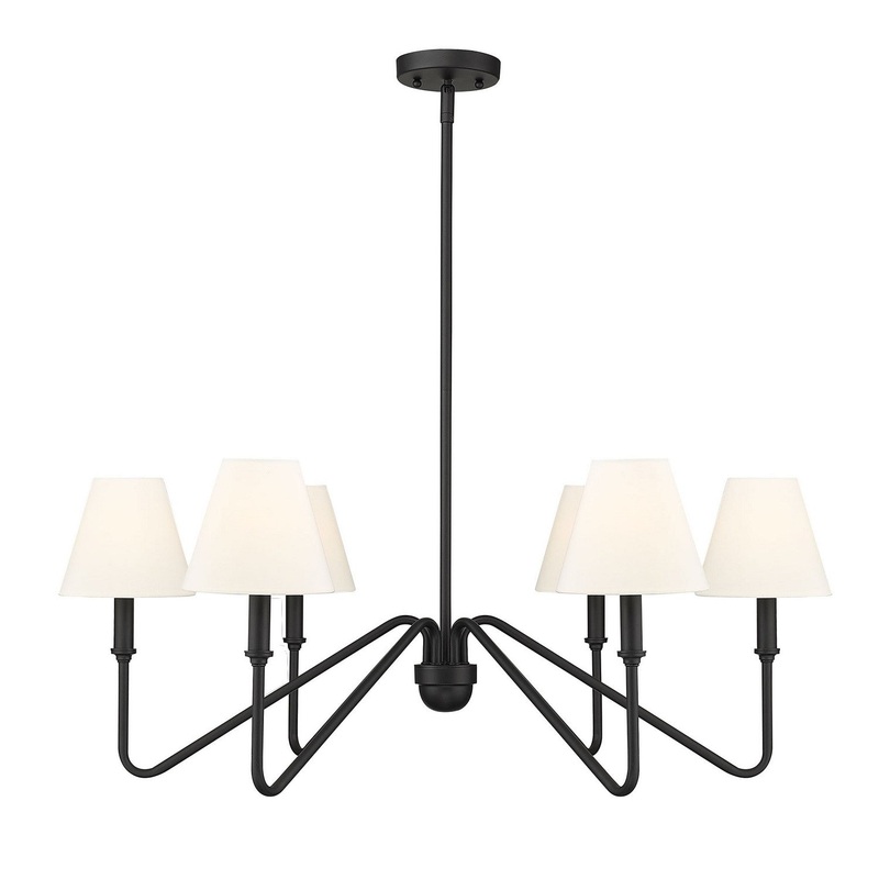 Six Light Chandelier from the Kennedy Collection in Natural Black Finish by Golden