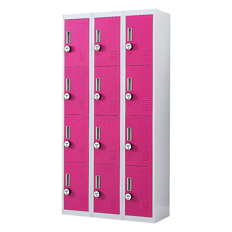 12-Door Locker for Office Gym Shed School Home Storage – 4-Digit Combination Lock