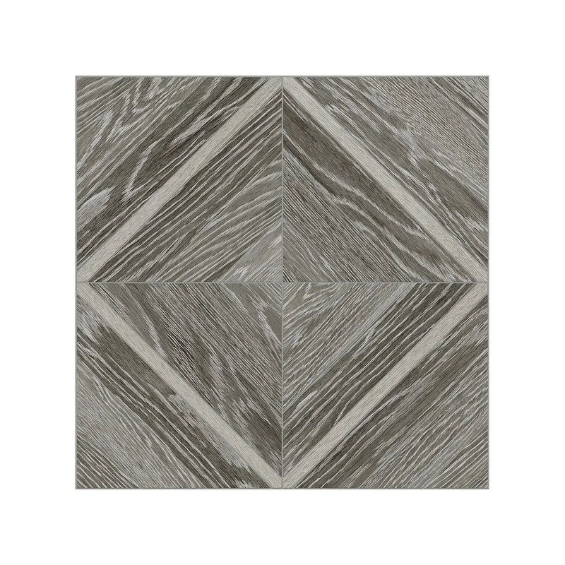 16″ x 16″ Aspen Grey Ridge Matte Porcelain Mosaics With Statuario Venato Marquetry. 1 Sheet = 1.69 Sq. Ft. Marquetry
