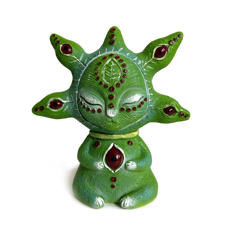3PCS Five Eyes Fantasy Three-Eyed Alien Figurine Set – 3 Piece Resin Sculptures for Home & Garden Decor