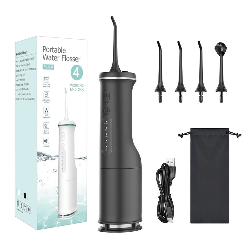 Black Home Electric Oral Irrigator – Portable Water Flosser for Teeth Cleaning