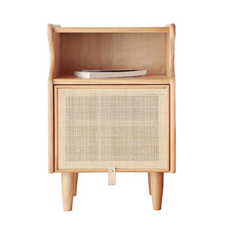 Comodini Camera da Letto Giapponese Creativo Comodino Comodino in Legno Rattan Comodino Moderno Semplice Governo di immagazzinaggio Comodino