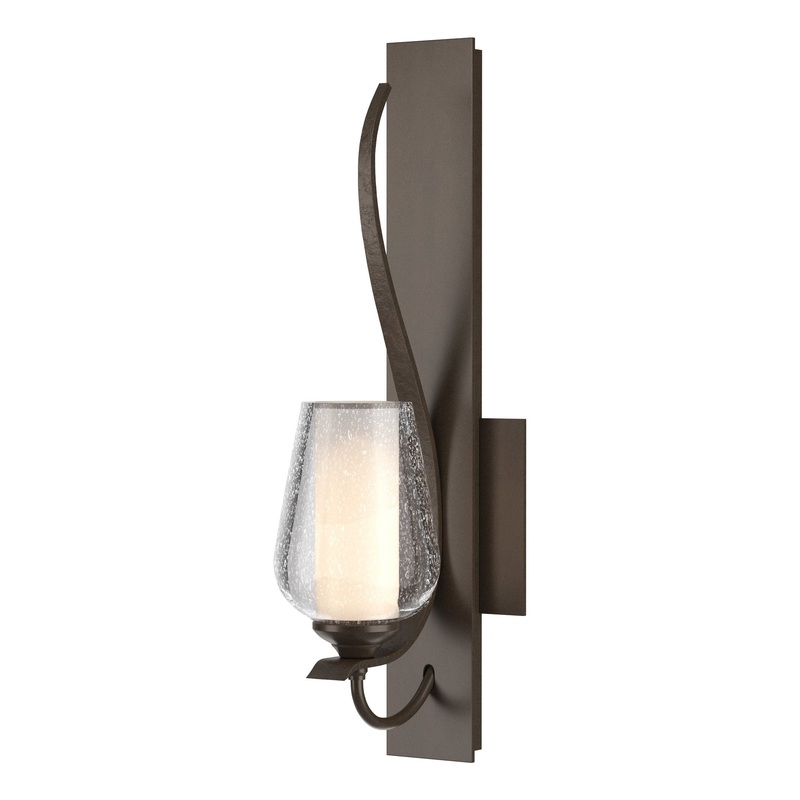 Flora Sconce Bronze Seeded Glass with Opal Diffuser (ZS)