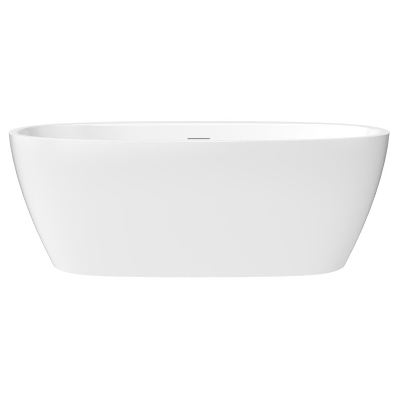 Freestanding Tub Hatto 67 x 32 Inch Soaker White Center Drain Oval