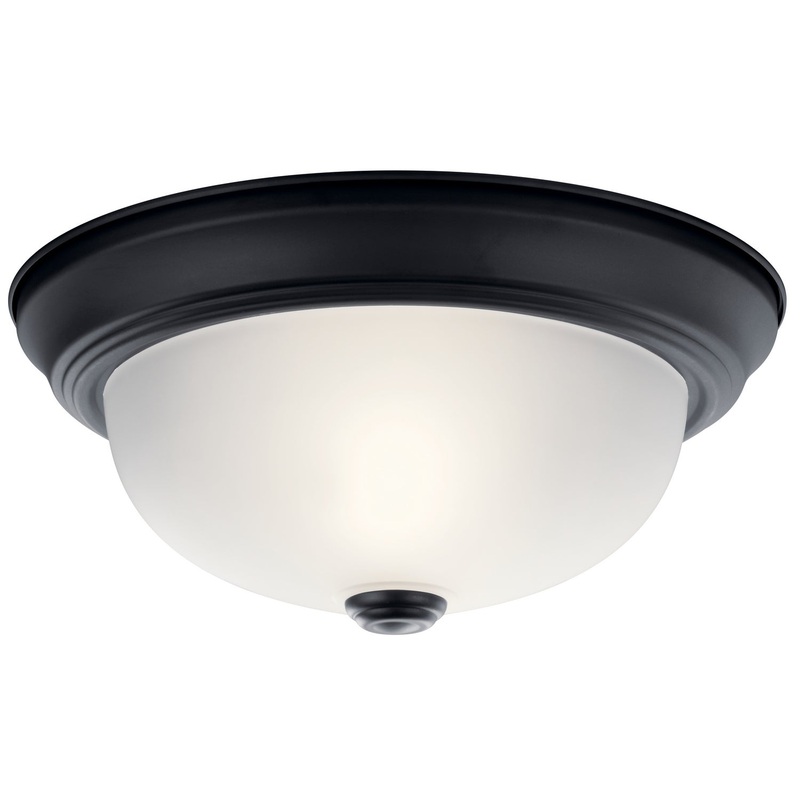 Kichler 8111BK Two Light Flush Mount, Black