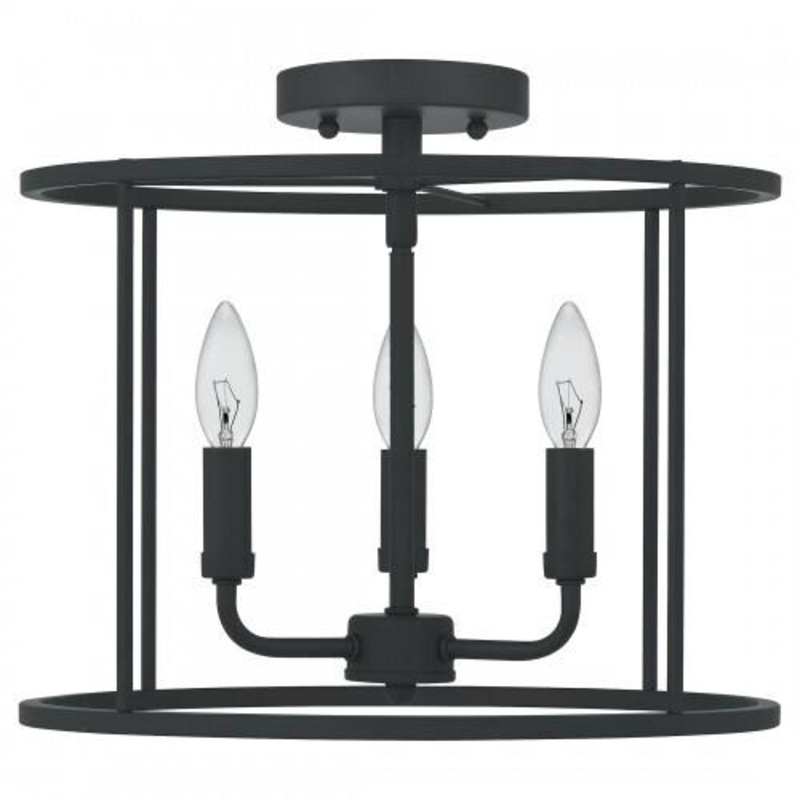 Quoizel ABR1714MBK Abner Semi flush 3  light matte black Semi-Flush Mount